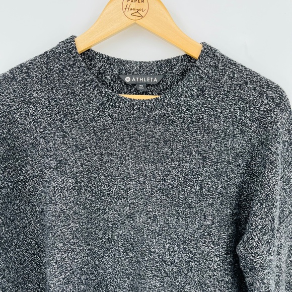 Athleta Wool + Cashmere Crewneck Sweater Size XS, Oversized Baggy Black capsule - Picture 4 of 11